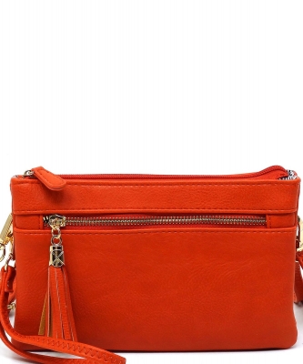 2 Compartments Messager Bag Designer WU021 BURNT ORANGE